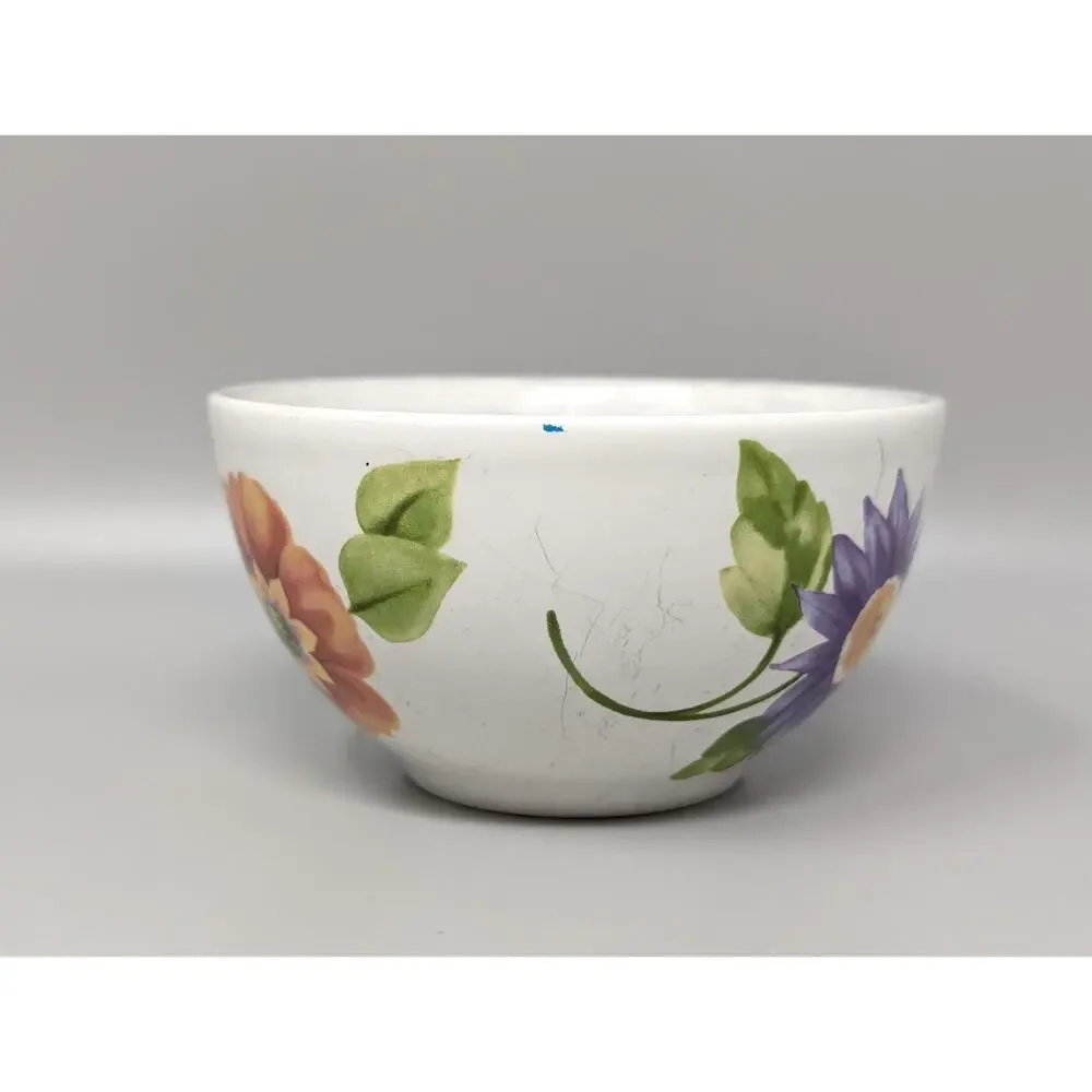 Pfaltzgraff Emma Fruit Dessert Snack White Floral Small Bowls 4.5